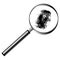 Magnifying glass and fingerprint