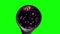 Magnifying glass focusing on virus cell streaming animation green screen