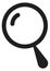 Magnifying glass icon. Black search symbol. Zoom sign