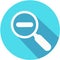 Magnifying glass icon flat design vector. Zoom out flat icon