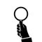 Magnifying glass icon holding in hand man.