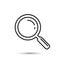 Magnifying glass icon outline, vector