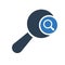 Magnifying glass icon, Tools and utensils icon with research sign. Magnifying glass icon and explore, find, inspect symbol