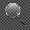 Magnifying glass icon on transparent background