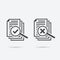 magnifying glass like check assess. scrutiny plan, verify service critique process and annual examination concept. flat style