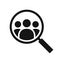 Magnifying glass looking for people icon