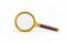 Magnifying glass or loupe close-up on white background