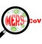 Magnifying glass with Mers virus
