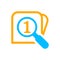 Magnifying glass with number one search icon isolated on white, find button 1 flat simple with magnifying glass, research icon