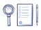 Magnifying Glass, Office Paper Icon, Sharp Pencil
