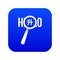 Magnifying glass over Hello word icon digital blue