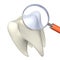 Magnifying glass over tooth