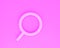 magnifying glass on pink background. search, find and discover concept. minimalism. 3d rendering