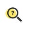 Magnifying glass question isolated web icon