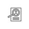 Magnifying glass and resume outline icon