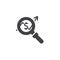Magnifying glass with rising money chart vector icon
