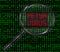 Magnifying glass scanning binary code found petya virus