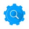 Magnifying glass or search zoom loupe icon and gear icon. for your web site design, logo, app, UI. Vector illustration