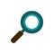 Magnifying glass searching business strategy icon