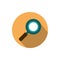Magnifying glass searching business strategy icon block shadow
