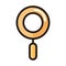 Magnifying glass searching internet web technology interface line and fill style icon