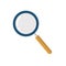 Magnifying glass vector with question mark for searching the answers, magnifier to zoom the objects, magnification of researchers
