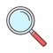 magnifying search glass color icon vector illustration