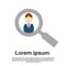 Magnifying Zoom Glass Business Person Portrait Candidate Concept Recruitment