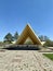 Magnitogorsk, Russia - 9 May 2020: The monument in the shape of tent is dedicated to the first builders of the city.