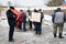 Magnitogorsk, Russia, - March, 10, 2019. Protest meeting for free Internet. A policeman takes pictures of one of the participants