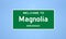 Magnolia, Arkansas city limit sign. Town sign from the USA.