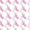 Magnolia bloom on branch hand drawn watercolor seamless pattern