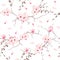 Magnolia blossom trees seamless vector pattern