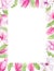 Magnolia buds and flowerheads watercolor hand drawn raster frame template