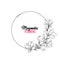 Magnolia Contour Drawing Branch Round Frame for Wedding Design