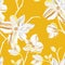 Magnolia vector seamless pattern. Repetition floral print, plant design. Perfect for wrapping paper, backgrounds, headers, banners