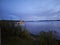 Magog Memphremagog Lake mountains orange red sky sunset Quebec