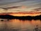 Magog Memphremagog Lake mountains orange red sky sunset Quebec