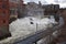 Magog river rushing water Sherbrooke downtown area near