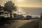 Magoito Beach, beautiful sandy beach on Sintra coast, Lisbon district, Portugal, part of Sintra-Cascais Natural Park with natural