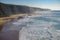 Magoito Beach, beautiful sandy beach on Sintra coast, Lisbon district, Portugal, part of Sintra-Cascais Natural Park with natural