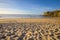 Magoito Beach, beautiful sandy beach on Sintra coast, Lisbon district, Portugal, part of Sintra-Cascais Natural Park with natural