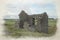 Magpie Mine digital watercolour painting. Abandoned, ruined lead mine in the Peak District National Park