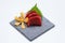 Maguro Sashimi : Sliced Raw Maguro Tuna Served with Sliced Radish on Stone Plate