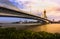 Maha Chesadabodindranusorn Bridge Suspension bridge across the chao phraya river in thailand