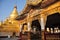 Maha Lawka Marazein golden stupa of Lawkamanisula pagoda paya temple or Kuthodaw inscription shrine for burmese people and foreign