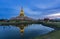 Maha Mongkol Bua Pagoda in Roi-ed Thailand at sunset