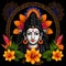 Maha shivratri illustration of trishul damru and flowers with black background shivratri post