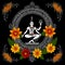 Maha shivratri illustration of trishul damru and flowers with black background shivratri post