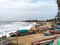 Mahabalipuram beach with boats